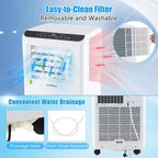 Costway Climatiseur portable 6 500 BTU (10 000 BTU ASHRAE) Refroidisseur d'air déshumidificateur ventilateur 3-en-1 avec minuterie 24h