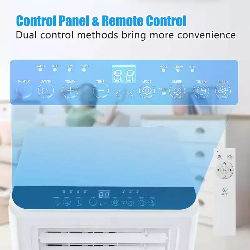 Costway Climatiseur portable 6 500 BTU (10 000 BTU ASHRAE) Refroidisseur d'air déshumidificateur ventilateur 3-en-1 avec minuterie 24h
