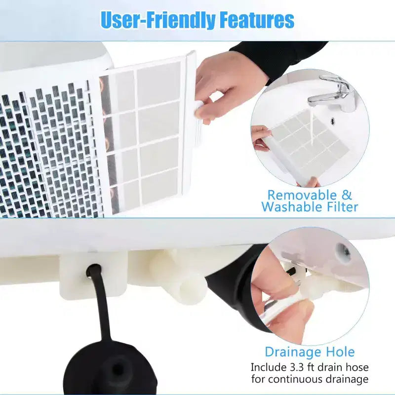 Costway 6500 BTU(10000 BTU ASHRAE) Portable Air Conditioner 3-in-1 Freestanding Air Cooler with Dehumidifier