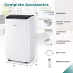 Costway 9200 BTU(14000 BTU ASHRAE) Portable Air Conditioner with Heat Smart WiFi Enabled Home AC Unit