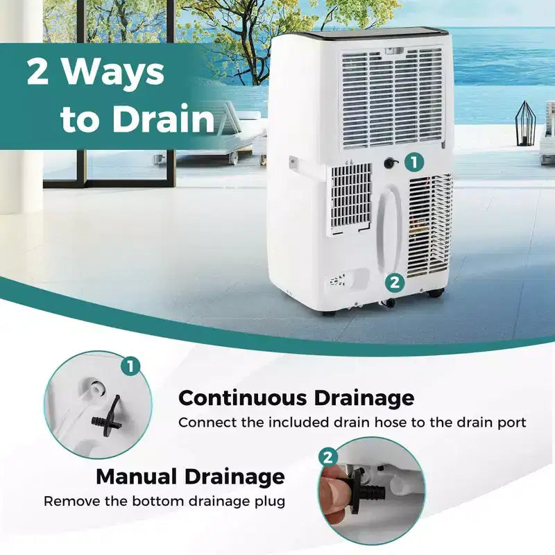 Costway 9200 BTU(14000 BTU ASHRAE) Portable Air Conditioner with Heat Smart WiFi Enabled Home AC Unit