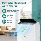Costway 9200 BTU(14000 BTU ASHRAE) Portable Air Conditioner with Heat Smart WiFi Enabled Home AC Unit
