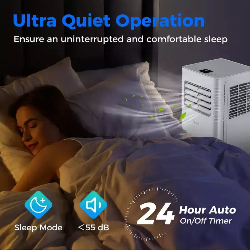 Costway Portable Air Conditioner 9000 BTU 3 in 1 AC Unit with Fan Dehumidifier Sleep Mode 6250 BTU(9000BTU ASHRAE)