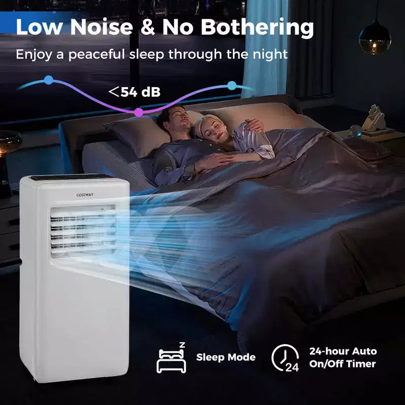 Climatiseur Portable Costway 8000 BTU 3-en-1 Refroidisseur d'air avec Ventilateur et Déshumidificateur 5000 BTU (8000 BTU ASHRAE)
