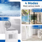 Climatiseur Portable Costway 8000 BTU 3-en-1 Refroidisseur d'air avec Ventilateur et Déshumidificateur 5000 BTU (8000 BTU ASHRAE)