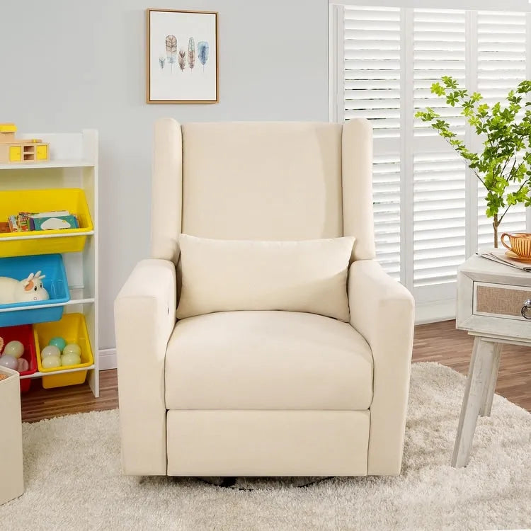Fauteuil inclinable motorisé de luxe Tanya avec fonction pivotante et basculante, fauteuil inclinable de salon rembourré avec support lombaire