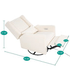 Fauteuil inclinable motorisé de luxe Tanya avec fonction pivotante et basculante, fauteuil inclinable de salon rembourré avec support lombaire