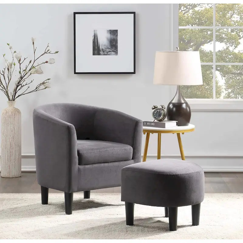 Convenience Concepts Take a Seat Churchill Accent Chair with Ottoman