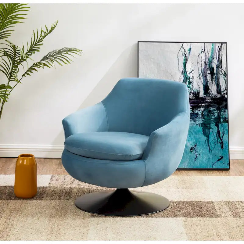 SAFAVIEH Couture Citine Fauteuil d'appoint pivotant en velours - 31.1 l x 32.3 L x 29.5 H - 31.1 l x 32.3 L x 29.5 H