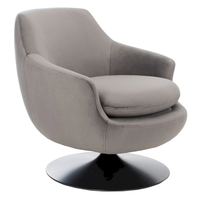 SAFAVIEH Couture Citine Fauteuil d'appoint pivotant en velours - 31.1 l x 32.3 L x 29.5 H - 31.1 l x 32.3 L x 29.5 H