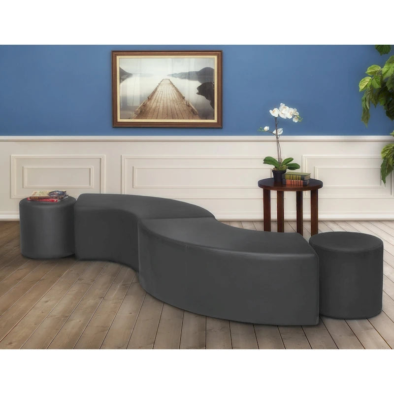 Pouf rond Logan (Lot de 2)