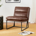 Glitzhome 30.25H Modern Soft PU Leather Armless Accent Chair