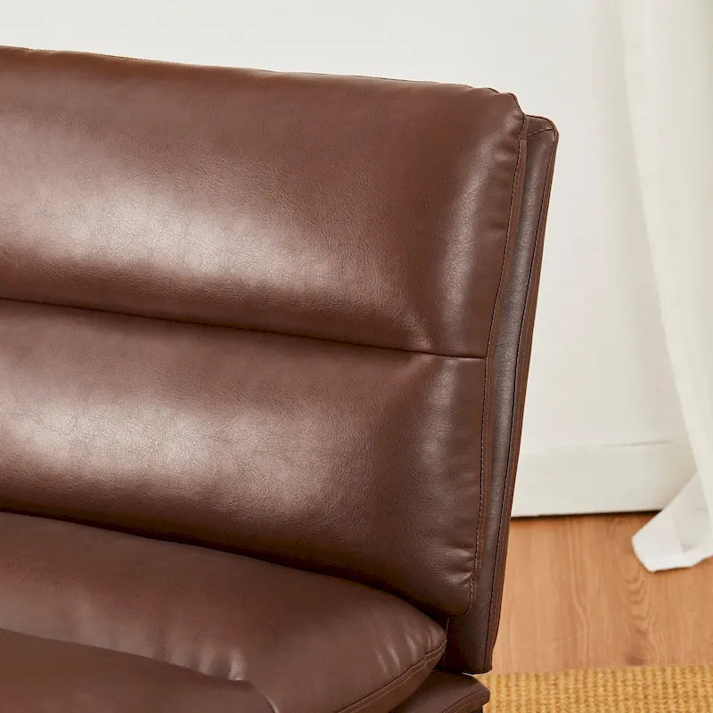 Glitzhome 30.25H Modern Soft PU Leather Armless Accent Chair