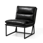 Glitzhome 30.25H Modern Soft PU Leather Armless Accent Chair