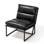 Glitzhome 30.25H Modern Soft PU Leather Armless Accent Chair