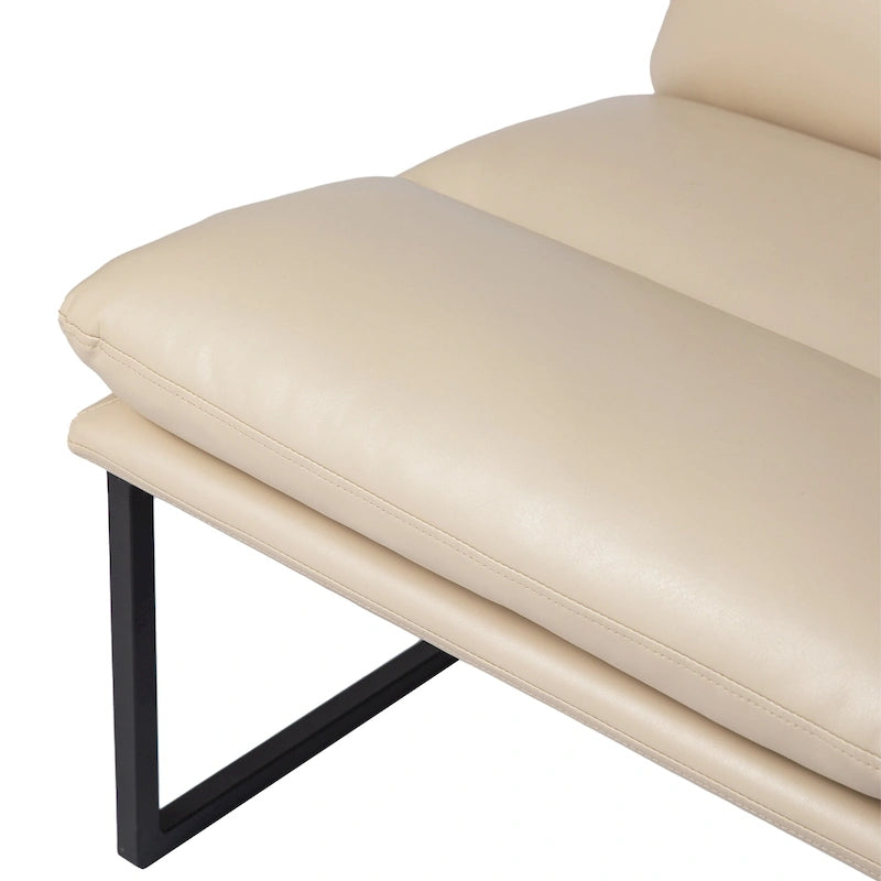 Glitzhome 30.25H Modern Soft PU Leather Armless Accent Chair