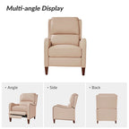 Fauteuil inclinable Brigida moderne en cuir véritable avec clous décoratifs et repose-pieds réglable (lot de 2) par HULALA HOME