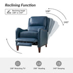 Fauteuil inclinable Brigida moderne en cuir véritable avec clous décoratifs et repose-pieds réglable (lot de 2) par HULALA HOME