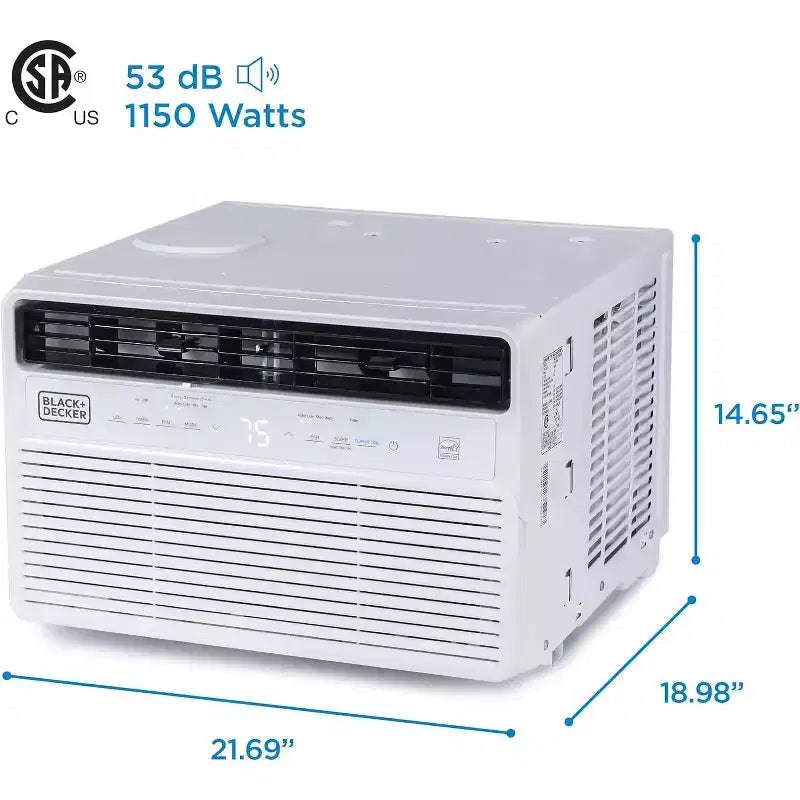 BLACK+DECKER 12,000 BTU Inverter Window Air Conditioner for Up To 550 Sq. Ft., ENERGY STAR Rated AC Unit, Full Function Remote Control, White