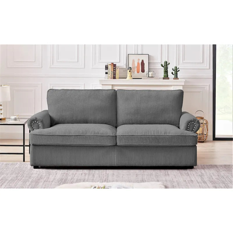 Viviana 76 inch Polyester Round Arm Sleeper Sofa