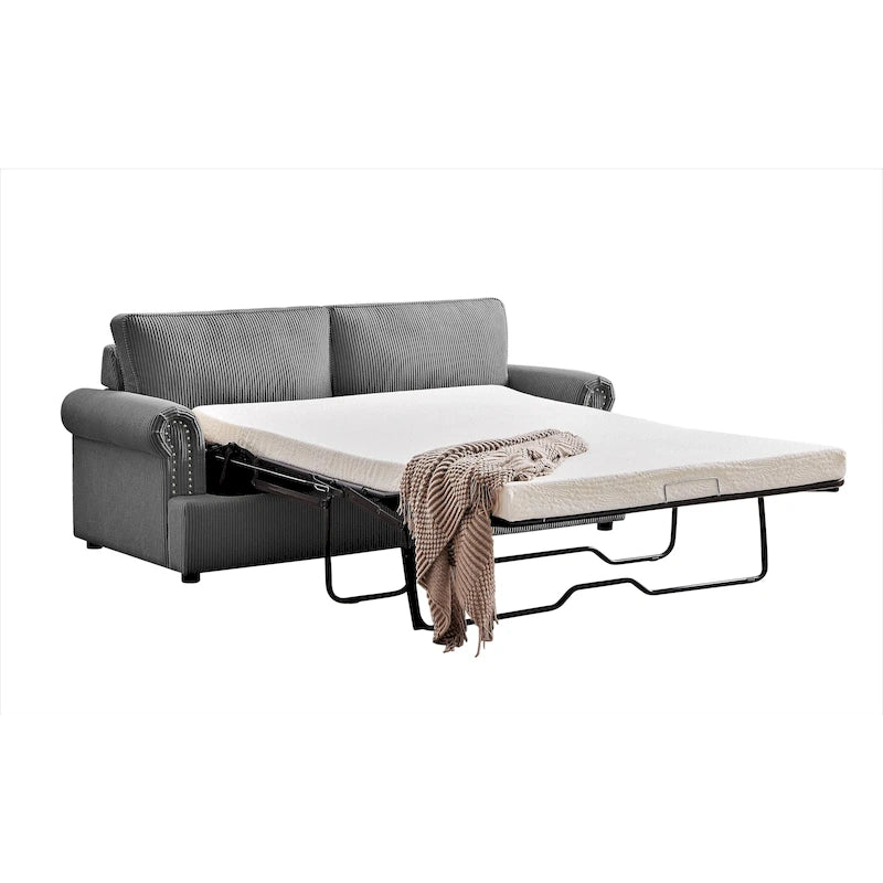 Viviana 76 inch Polyester Round Arm Sleeper Sofa