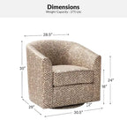 Cuenca Modern Upholstered Barrel Chair with Swivel Base