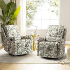 Arlette Floral Manual Swivel Recliner with Tufted Back Set of 2