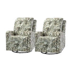 Fauteuil inclinable pivotant manuel Arlette Floral avec dossier capitonné – Ensemble de 2