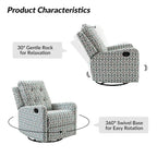 Fauteuil inclinable pivotant manuel Arlette Floral avec dossier capitonné – Ensemble de 2