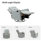 Fauteuil inclinable pivotant manuel Arlette Floral avec dossier capitonné – Ensemble de 2