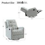 Fauteuil inclinable pivotant manuel Arlette Floral avec dossier capitonné – Ensemble de 2