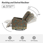 Fauteuil inclinable pivotant manuel Arlette Floral avec dossier capitonné – Ensemble de 2