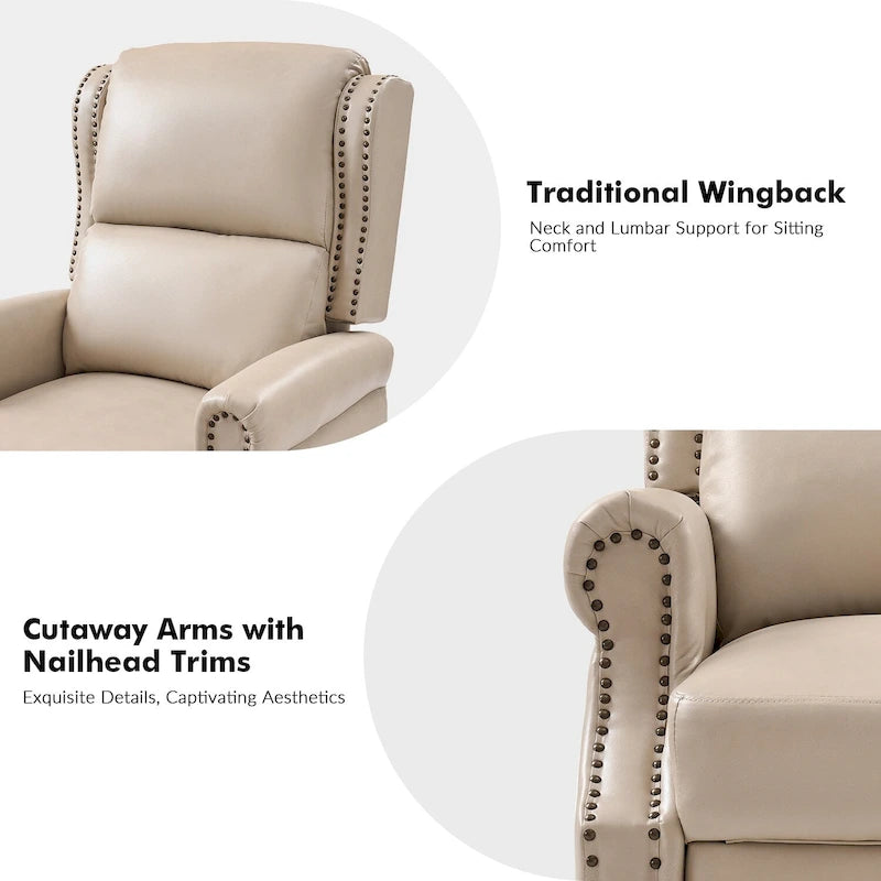 Fauteuil inclinable manuel en similicuir végétalien Terri par HULALA HOME