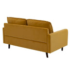 Modern Loveseat Velvet Wood Legs Sofa