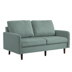 Modern Loveseat Velvet Wood Legs Sofa