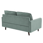 Modern Loveseat Velvet Wood Legs Sofa