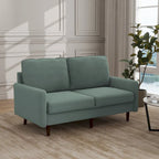 Modern Loveseat Velvet Wood Legs Sofa