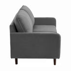 Modern Loveseat Velvet Wood Legs Sofa