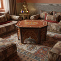 Handmade Multicolored Wood Coffee Table (Morocco)