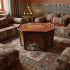 Handmade Multicolored Wood Coffee Table (Morocco)