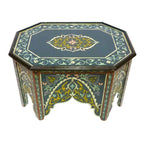 Mesa de centro de madera multicolor