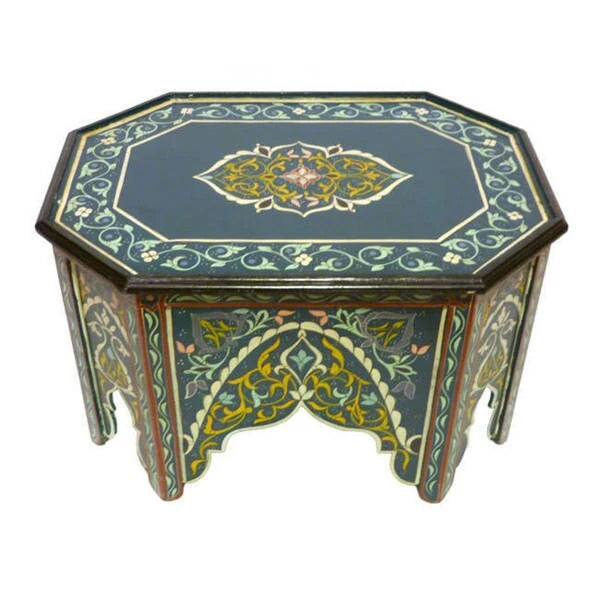 Mesa de centro de madera multicolor