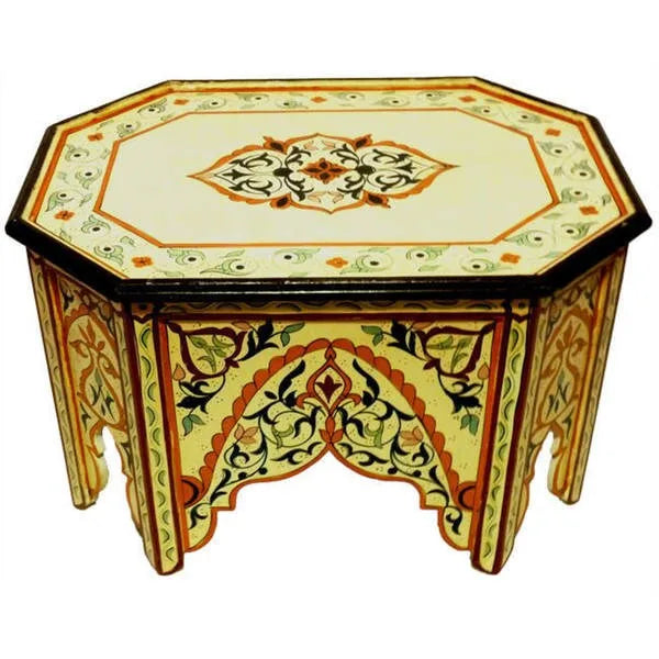 Mesa de centro de madera multicolor