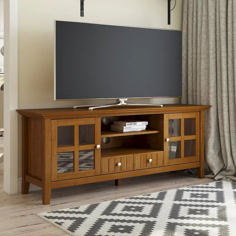 WYNDENHALL Normandy SOLID WOOD 60 inch Wide Transitional TV Media Stand For TVs up to 65 inches - 60 x 16.5 x 24