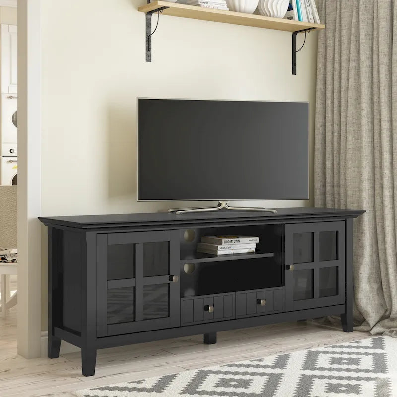 WYNDENHALL Normandy SOLID WOOD 60 inch Wide Transitional TV Media Stand For TVs up to 65 inches - 60 x 16.5 x 24