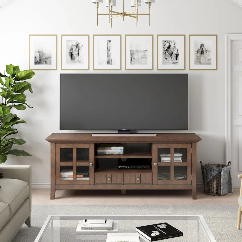 WYNDENHALL Normandy SOLID WOOD 60 inch Wide Transitional TV Media Stand For TVs up to 65 inches - 60 x 16.5 x 24