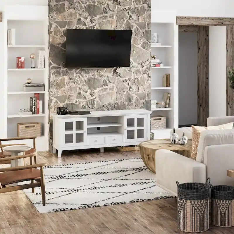 WYNDENHALL Normandy SOLID WOOD 60 inch Wide Transitional TV Media Stand For TVs up to 65 inches - 60 x 16.5 x 24