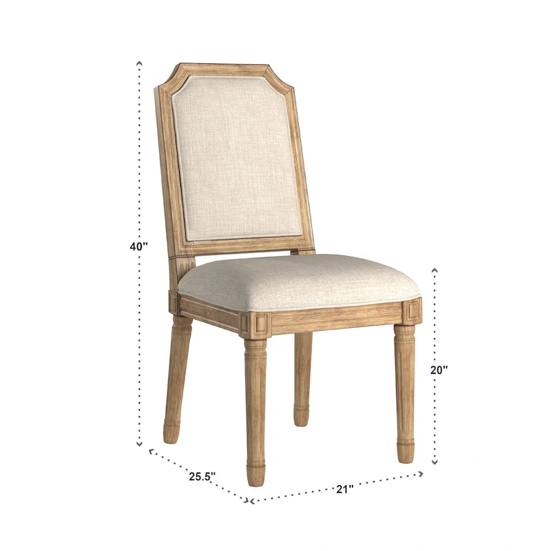 Deana Arched Linen and Wood Dining Chairs (Set of 2) by iNSPIRE Q Artisan