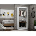 Manhattan Comfort Mulberry 35.9 Open Double Hanging Modern Wardrobe Closet with 2 Hanging Rods