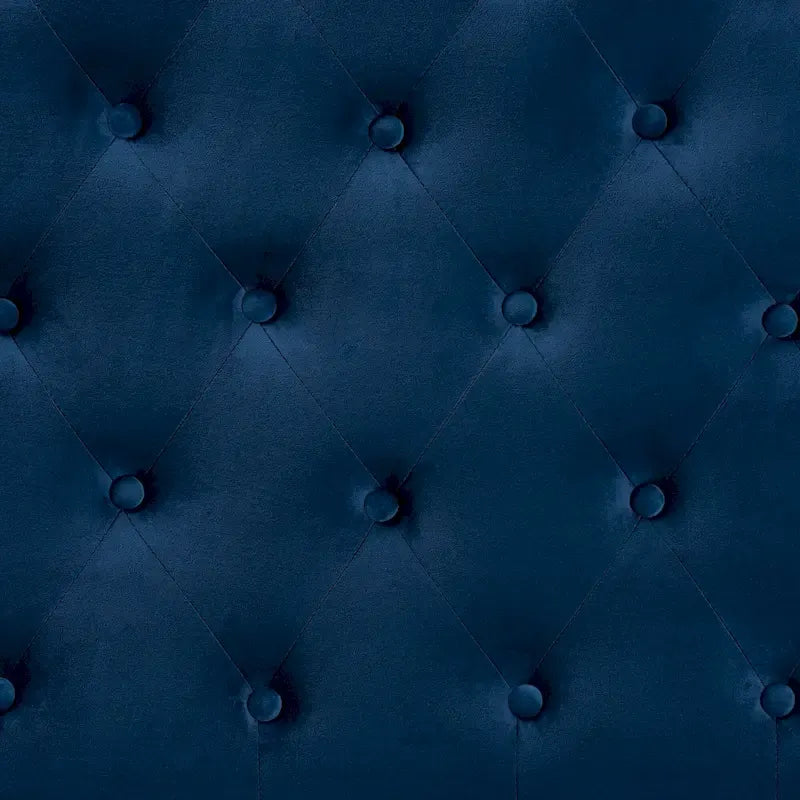 Tête de lit capitonnée en velours Clovis moderne et contemporaine - Bleu marine
